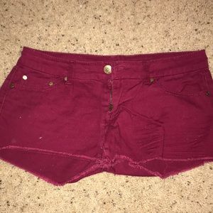 Burgundy shorts